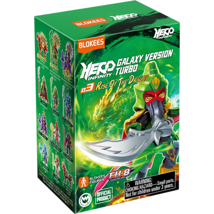 Blokees Figures - Hero Infinity 85028 - Galaxy Version Tubro 03 - Born Of Dragon - 9 In 1 Blind Box Display