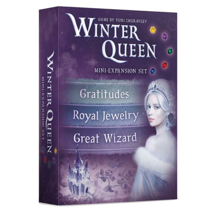 Winter Queen mini-expansion set image with game boxes and components