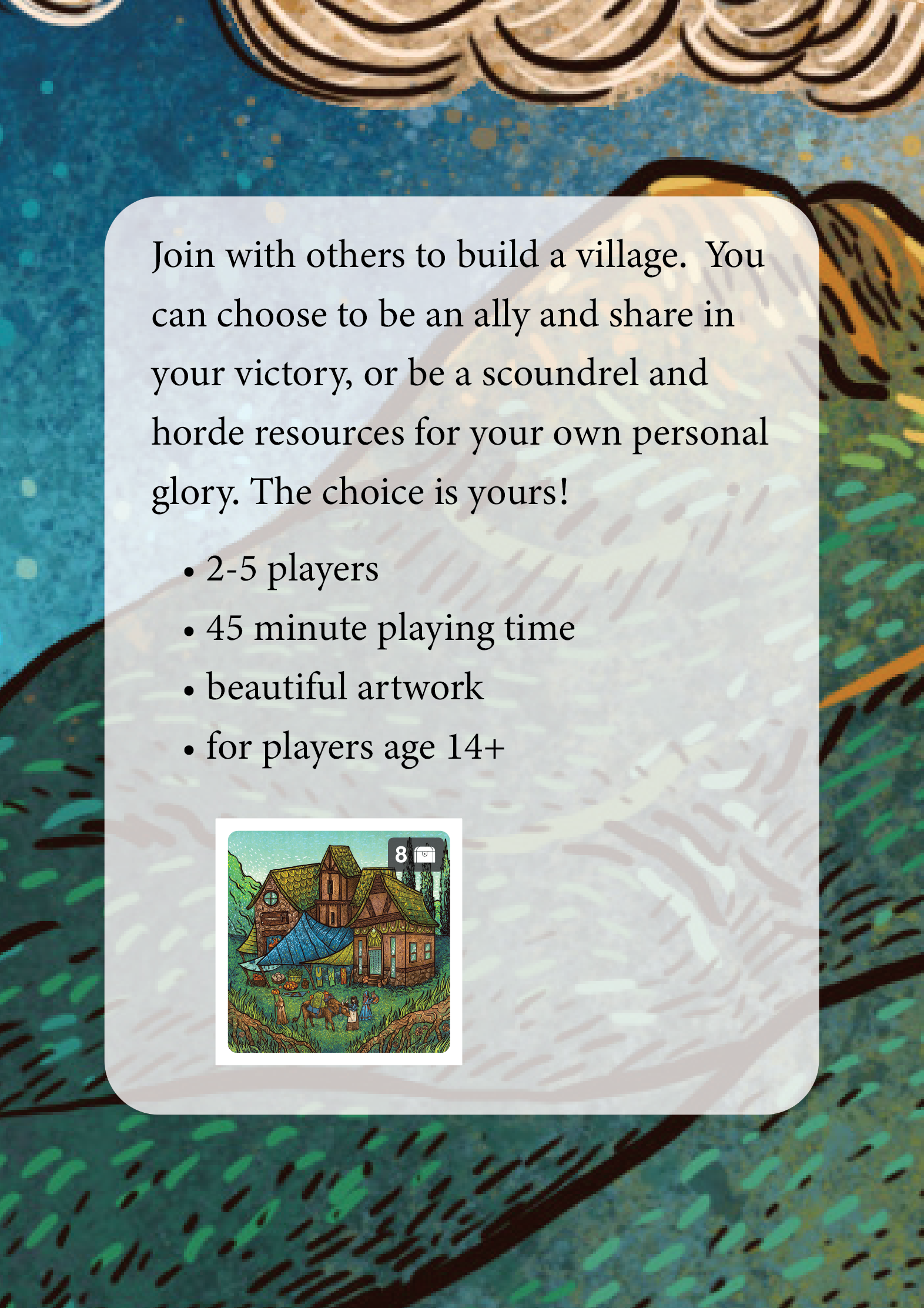 Back of the Dawn game box showing gameplay overview, component highlights, and key artwork with bold, engaging colors