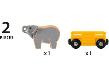 BRIO - Elephant and Wagon 2 Pieces