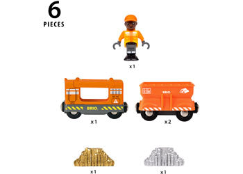 BRIO - Gold Cargo Train 6 Pieces