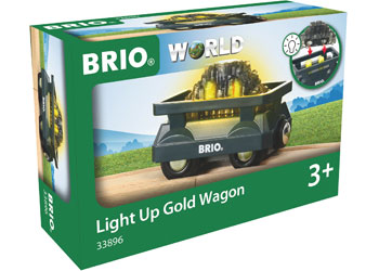 BRIO - Light Up Gold Wagon 2 Pieces