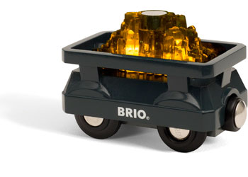 BRIO - Light Up Gold Wagon 2 Pieces