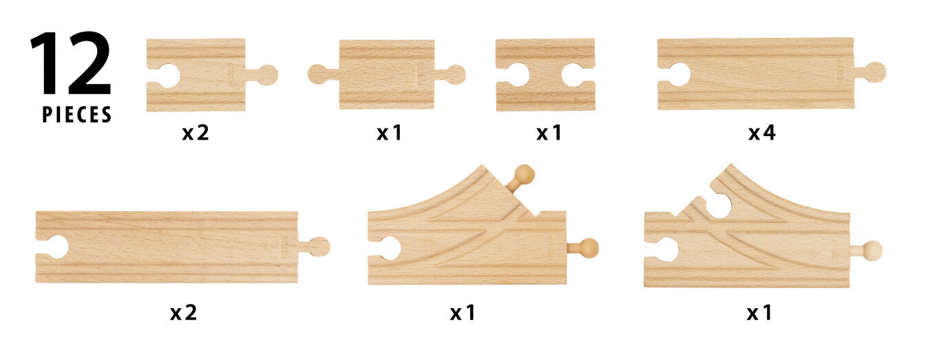BRIO - Starter Track Pack 12 Pieces