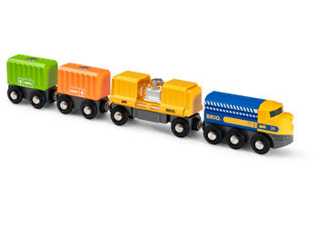 BRIO - Three-Wagon Cargo Train 7 Pieces