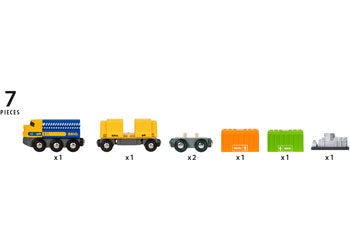 BRIO - Three-Wagon Cargo Train 7 Pieces
