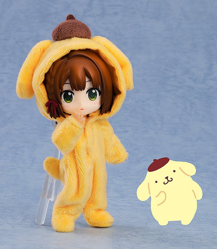 Nendoroid anime girl figure in fluffy yellow Pompompurin costume