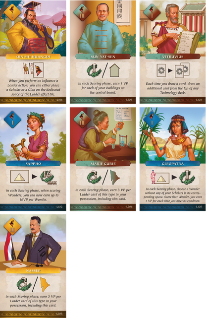 Additional set of illustrated cards from "Time of Empires"