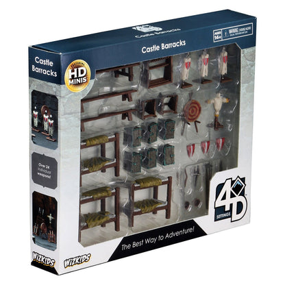 WizKids 'Castle Barracks' HD Minis set box, displaying miniature soldiers, bunk beds, and weapons