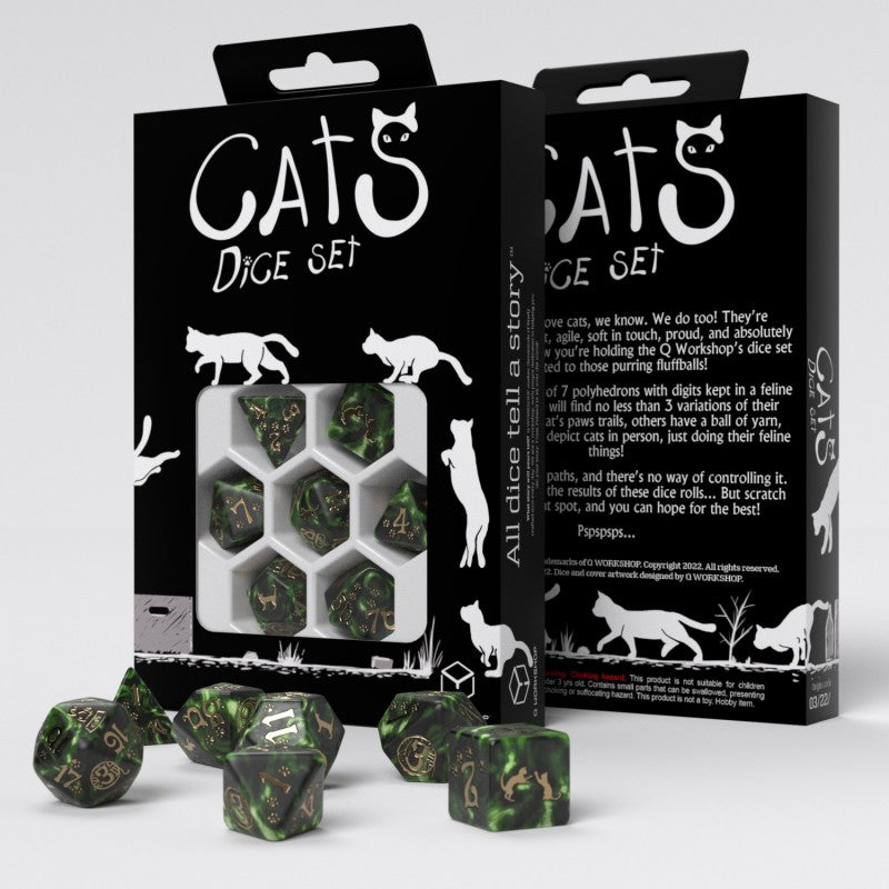 Q Workshop - Cats Dice Set - Pixel Dice Set 7 - Good Games