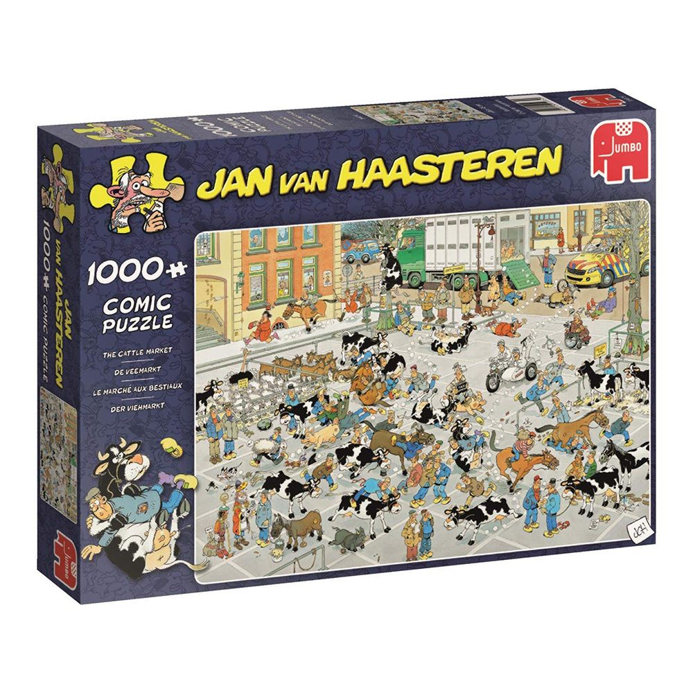Jan Van Haasteren - The Cattle Market 1000 Piece Jigsaw - Good Games