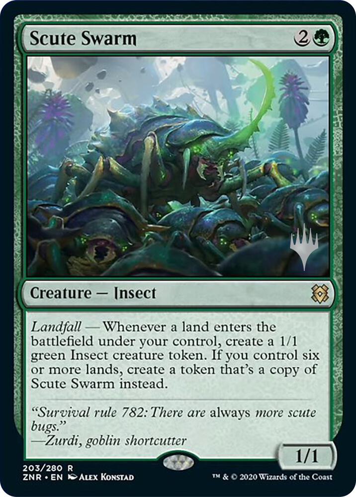 Scute Swarm 203 (Promo Pack: Zendikar Rising)  - Foil