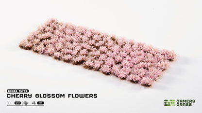 Miniature light pink cherry blossom grass tufts (6mm) on a sheet for model scenery