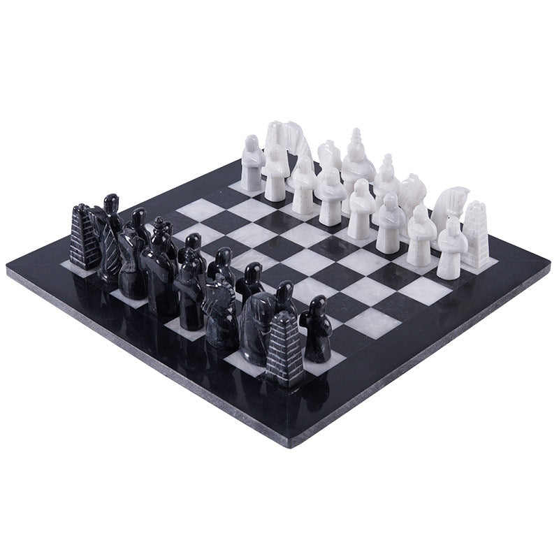 15inch HYD Chess Set - Black & White - Good Games