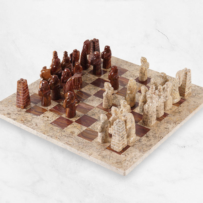 15inch HYD Chess Set - Coral &amp; Red