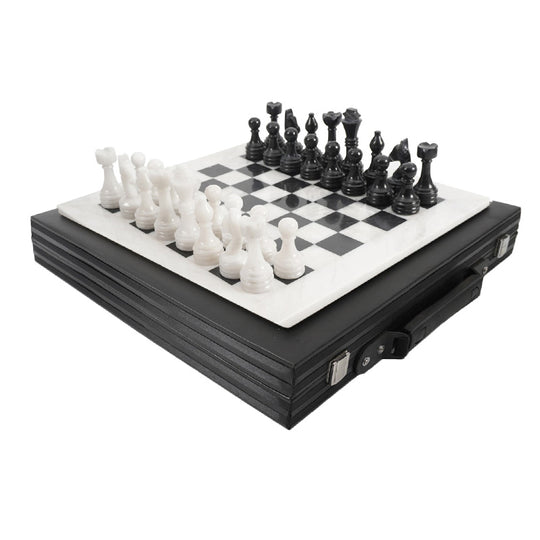 Chess Set with Storage - White/Black 38cm - Good Games