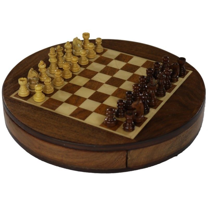 Chess Set - Beyton Magnetic Round Acacia 30cm - Good Games