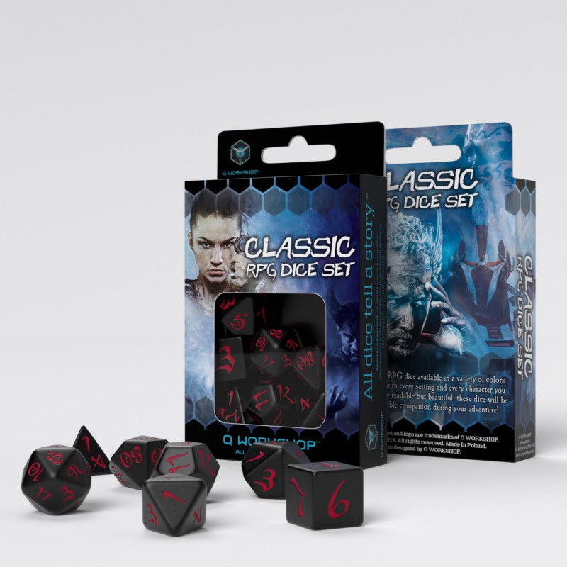 Classic RPG Black &amp; red Dice Set (7) - Good Games