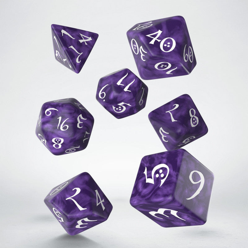 Q Workshop - Classic RPG Lavender &amp; white Dice Set (7)