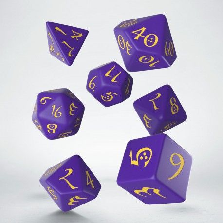 Q Workshop - Classic RPG Purple &amp; Yellow Classic Rpg Dice Set (7)
