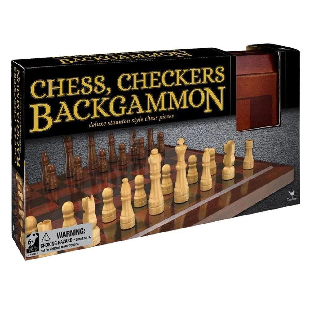 Classic Games Deluxe Backgammon, Chess &amp; Checkers
