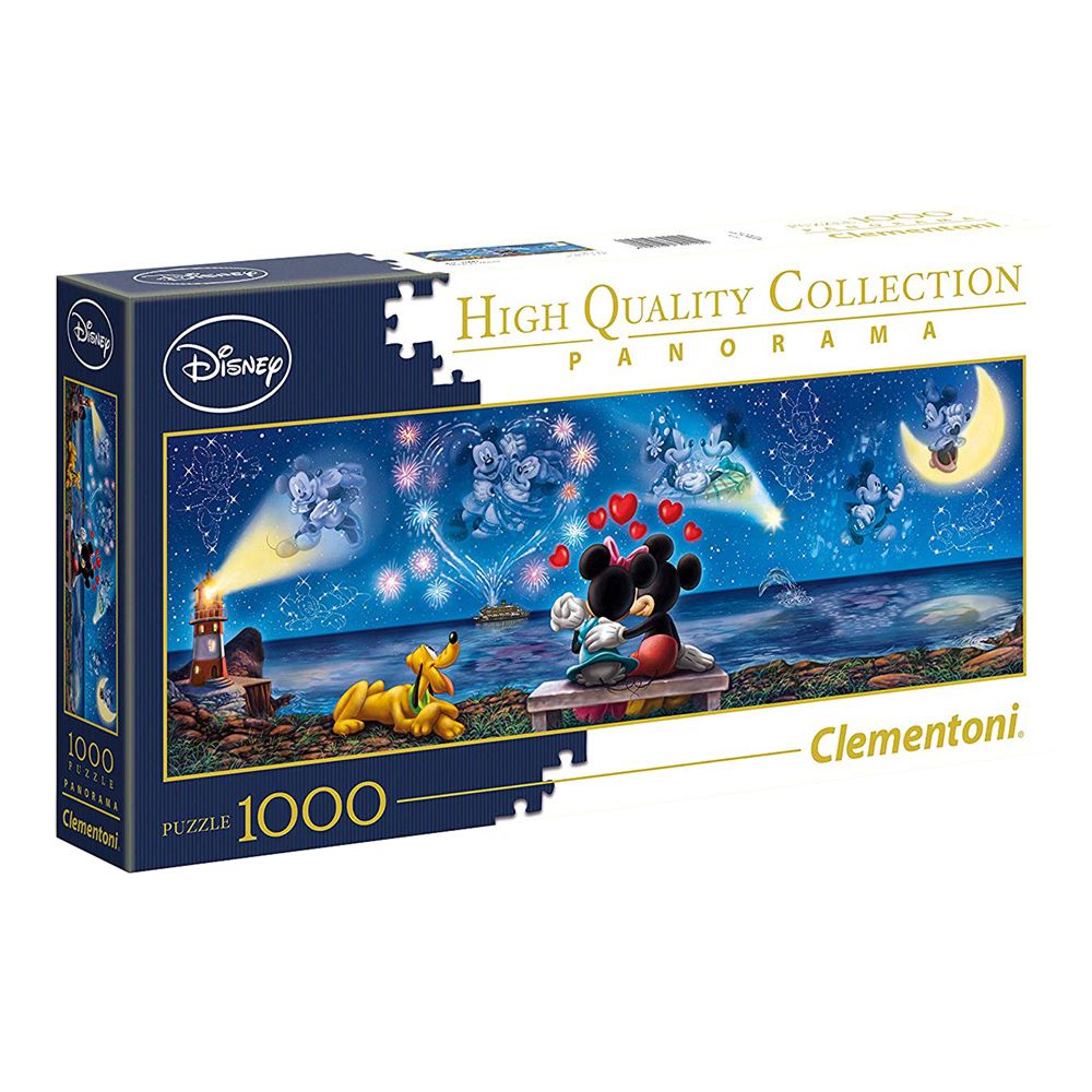 Clementoni - Disney Puzzle Mickey and Minnie Panorama 1000 Piece Jigsaw