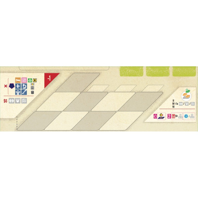 Game components from Clinic: The Extension 4 laid out, including tiles, tokens, and cards from various new modules