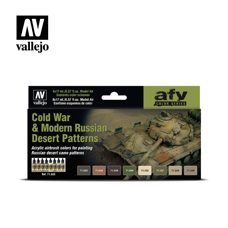 Vallejo Model Air Cold War and Modern Russian Desert Patterns Acrylic Paint 8-Piece Set - Good Games