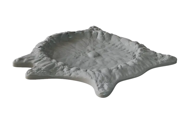 Terrain Crate Death World crater terrain piece, textured gray plastic, miniature scale