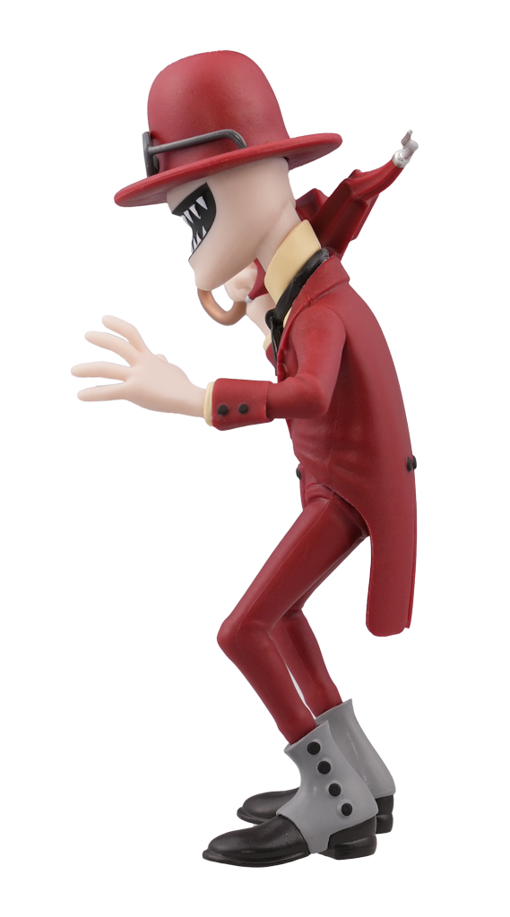 Angled close-up highlighting facial features and grin