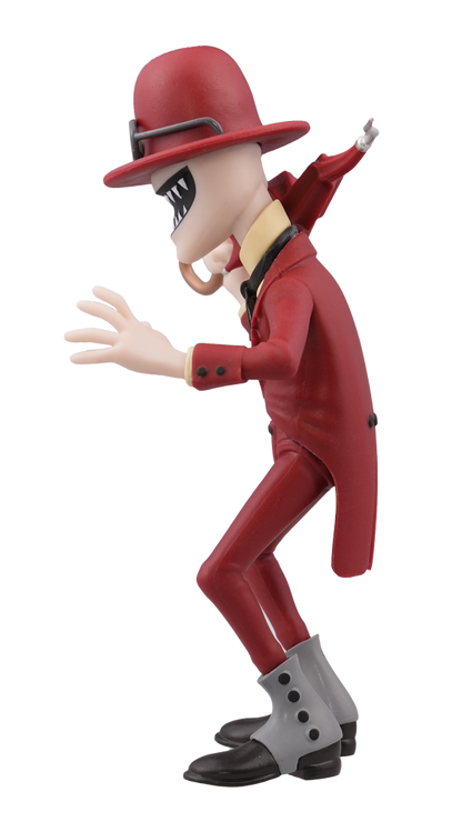 Angled close-up highlighting facial features and grin