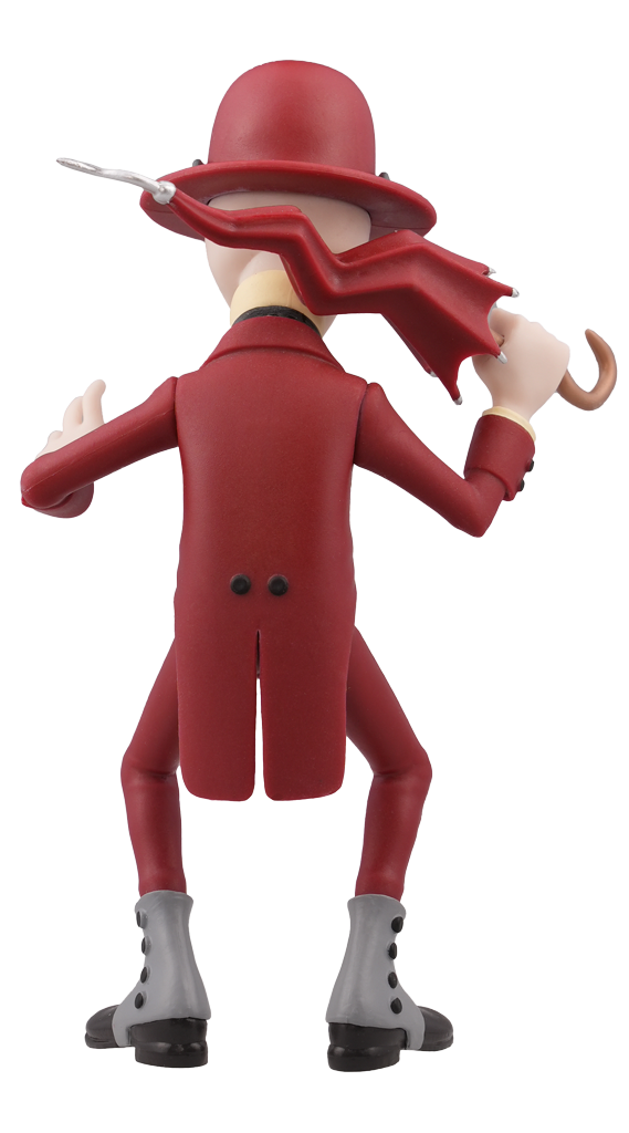 Rear view of Crooked Man figure with twisted posture