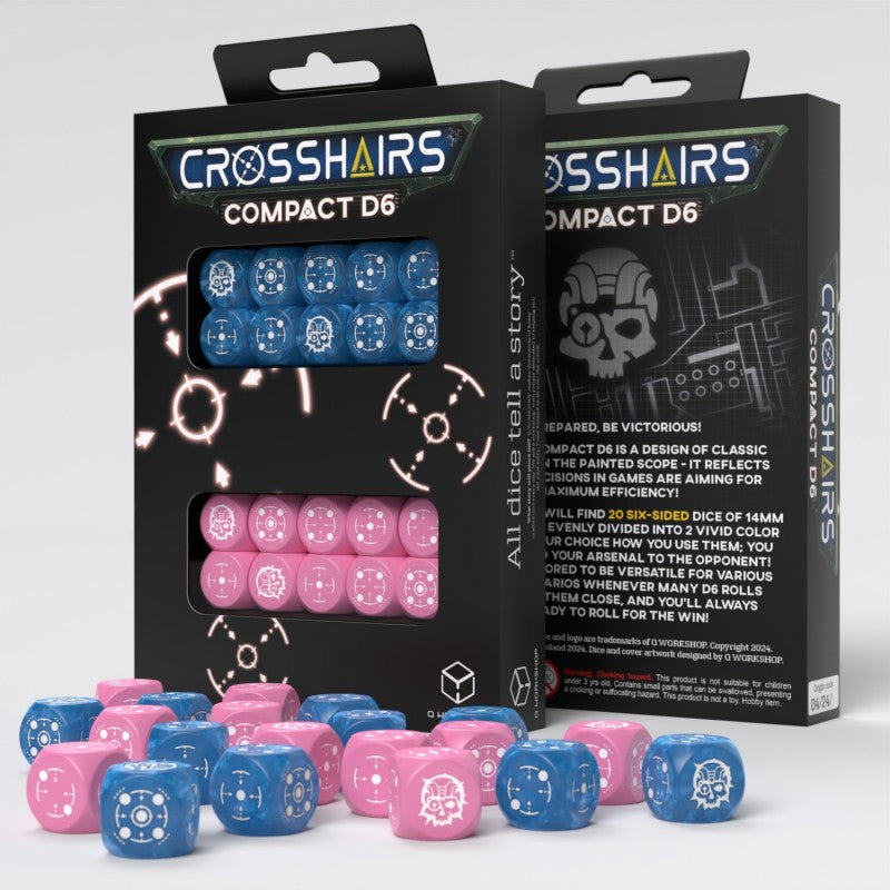 Q Workshop - Crosshairs Compact - Blue &amp; Pink D6 Set