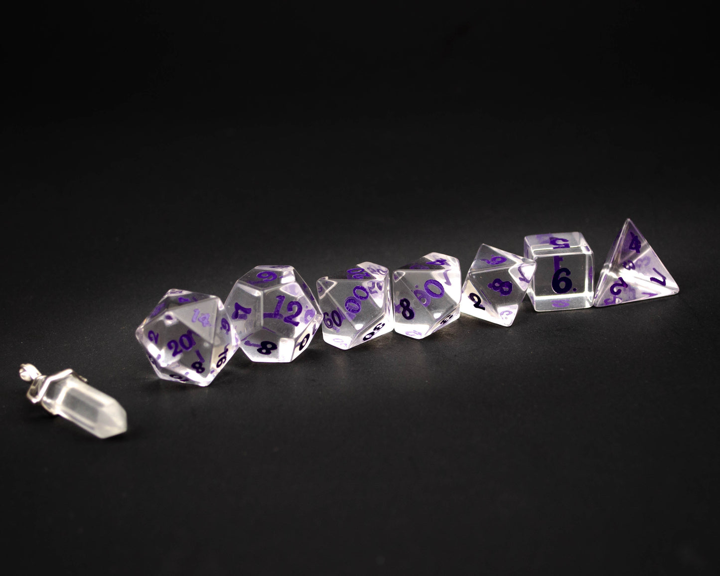 Level Up Dice - Crown Crystal Purple Script (Swash) - Good Games