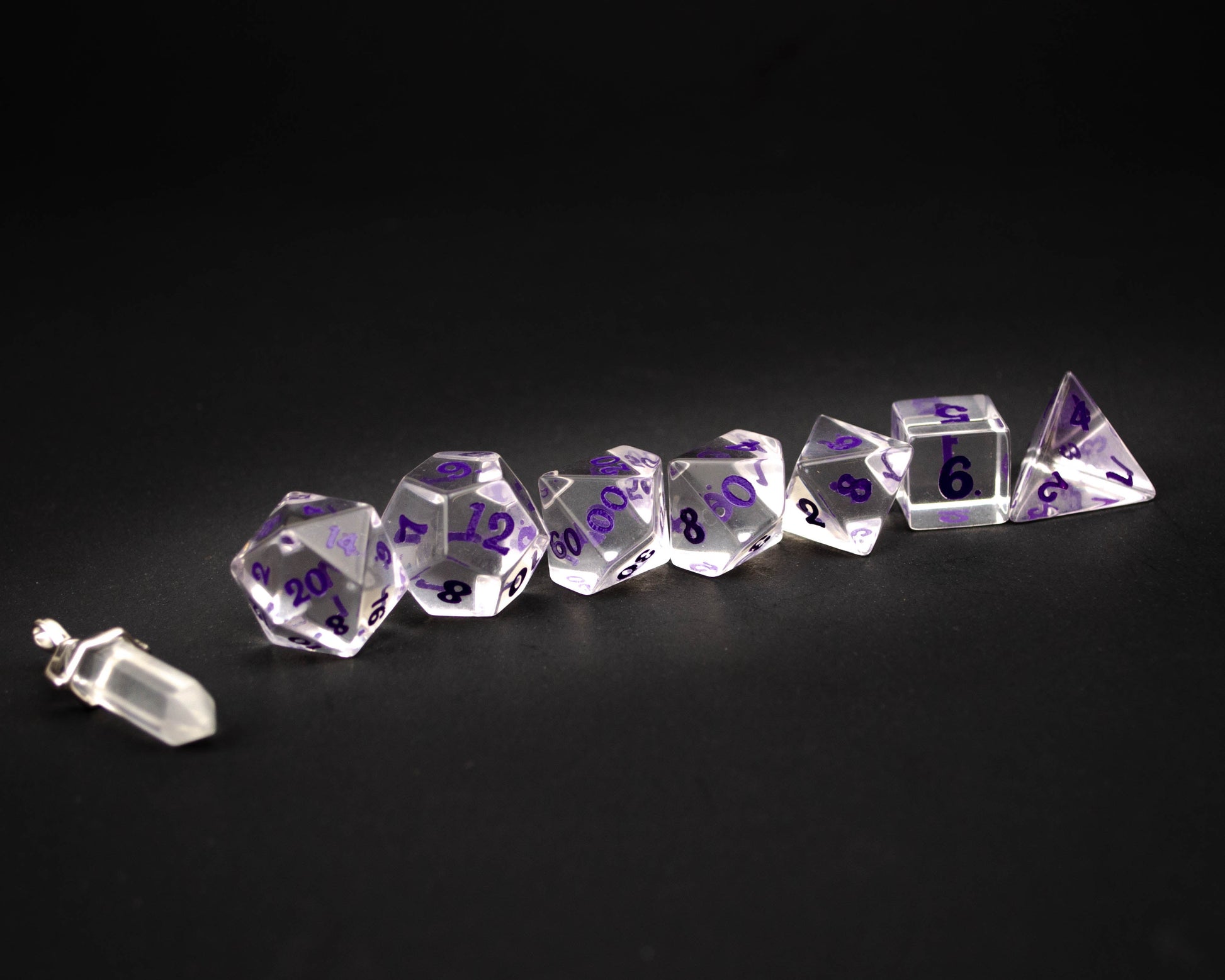 Level Up Dice - Crown Crystal Purple Script (Swash) - Good Games