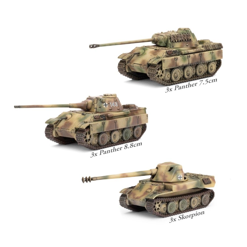 Three camouflaged American vs German miniature tank models