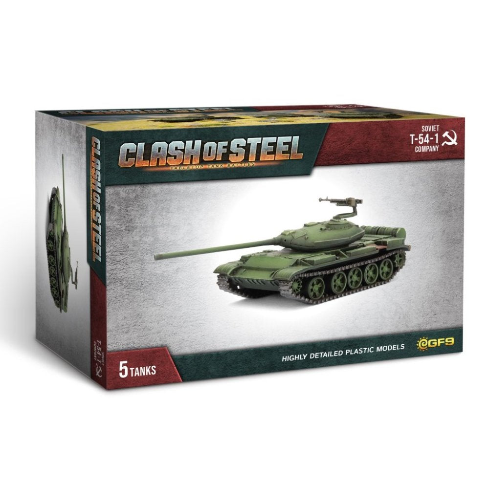 Clash of Steel Tabletop Tank Battles Soviet T-44/T-54-1 Tank Company Plastic Tank Models 5-Piece Set - Good Games