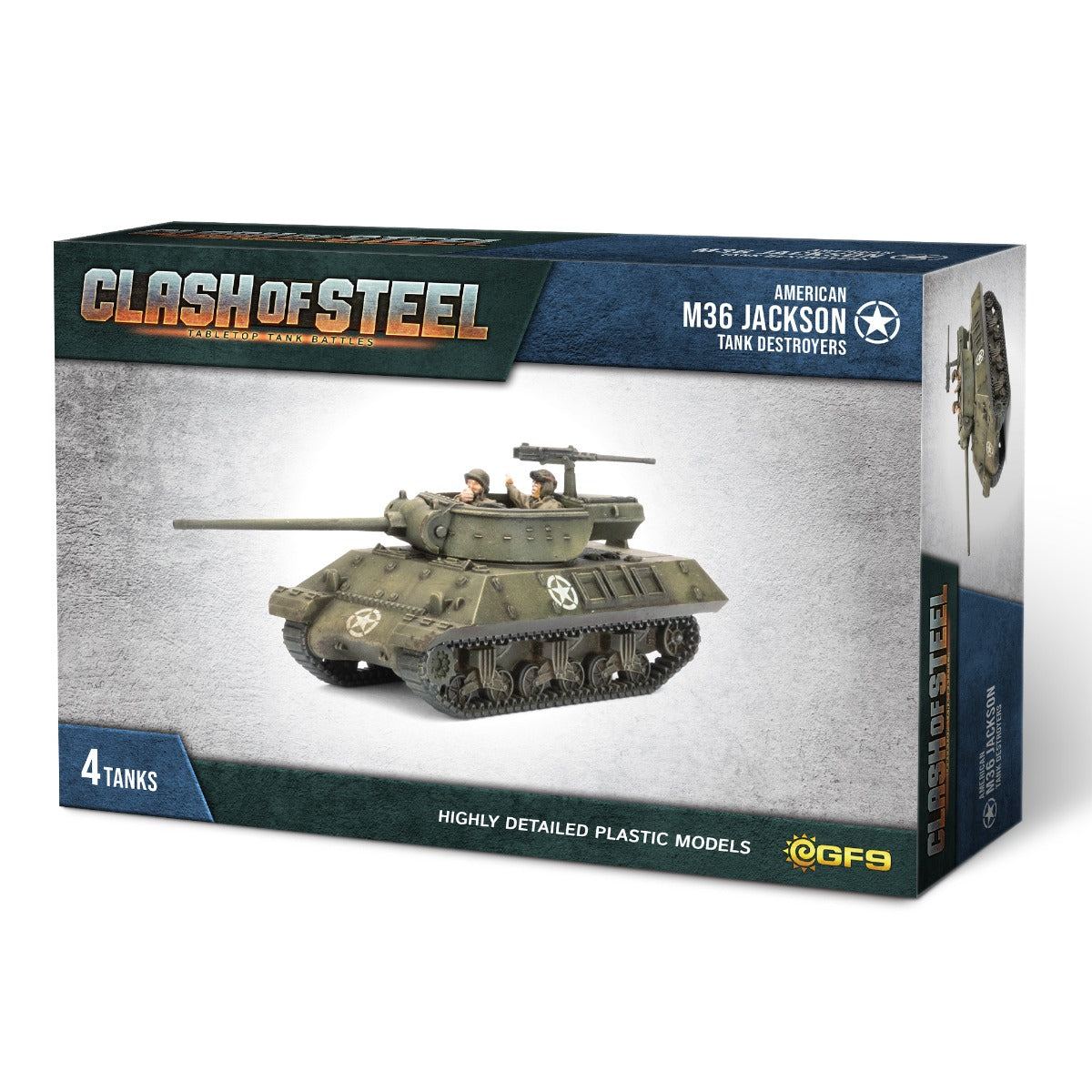Clash of Steel M36 Jackson Tank Destroyers Plastic Tank Models 4-Piece Set - Good Games