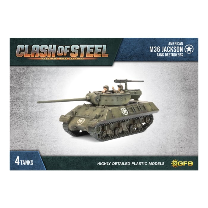Clash of Steel M36 Jackson Tank Destroyers Plastic Tank Models 4-Piece Set - Good Games