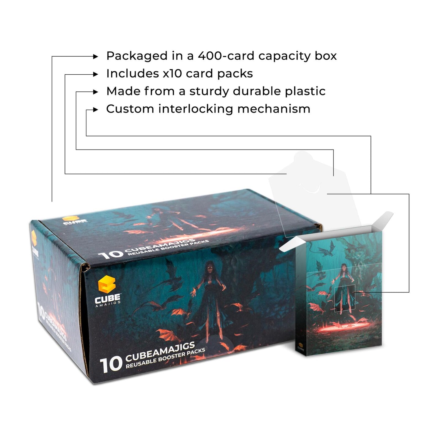 Hit Point Press Cubeamajigs Reusable Gaming Pack 10-Piece Set - Abyssal Ritual