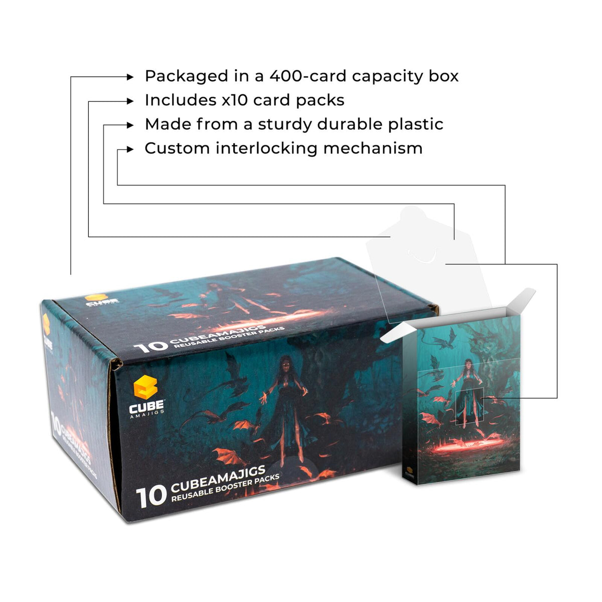 Hit Point Press Cubeamajigs Reusable Gaming Pack 10-Piece Set - Abyssal Ritual