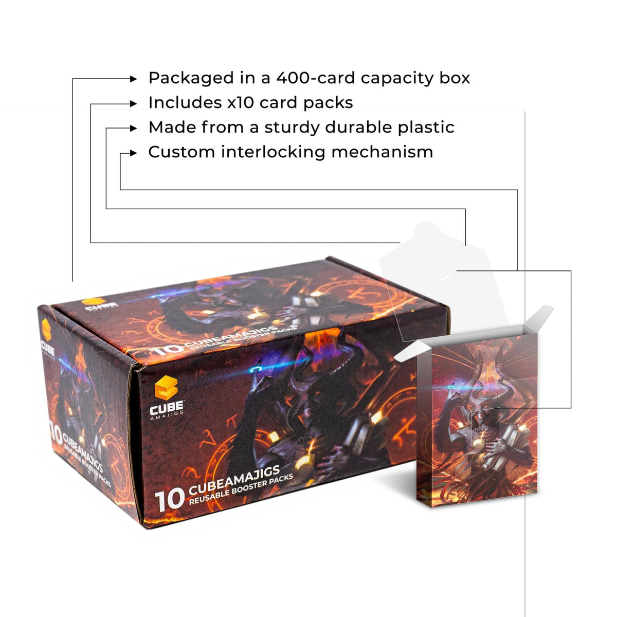 Hit Point Press Cubeamajigs Reusable Gaming Pack 10-Piece Set - Demonic Insight