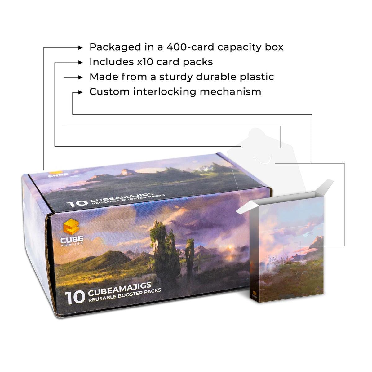 Hit Point Press Cubeamajigs Reusable Gaming Pack 10-Piece Set - Land Panorama