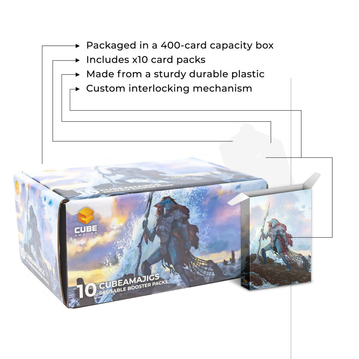 Hit Point Press Cubeamajigs Reusable Gaming Pack 10-Piece Set - Merfolk Trapper