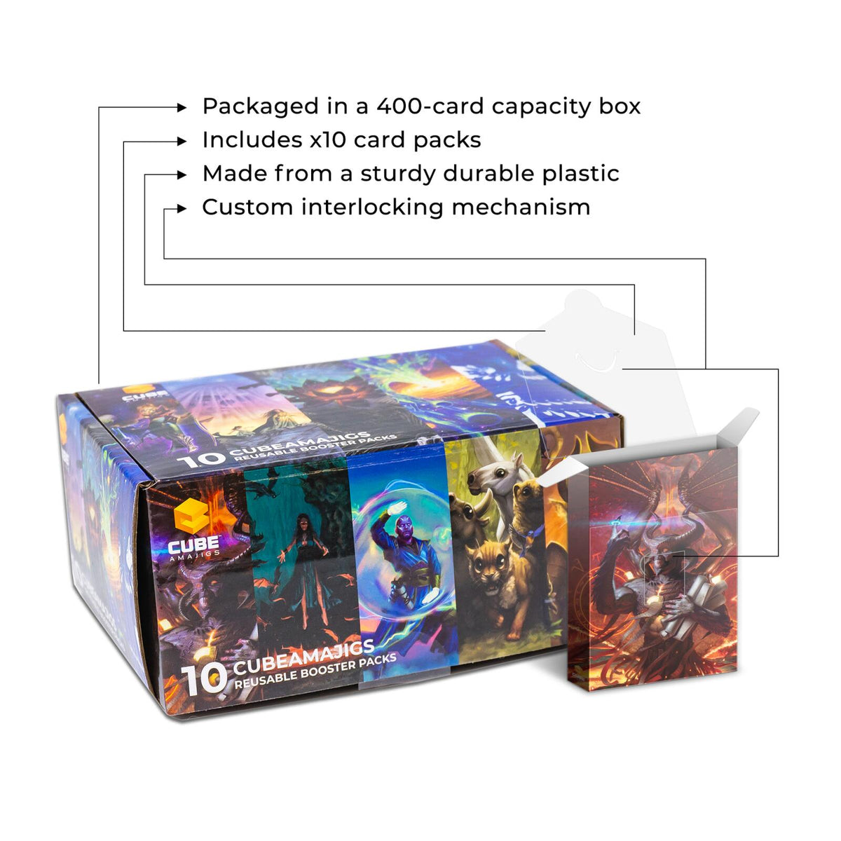 Hit Point Press Cubeamajigs Reusable Gaming Pack 10-Piece Set - Mosaic Set 1