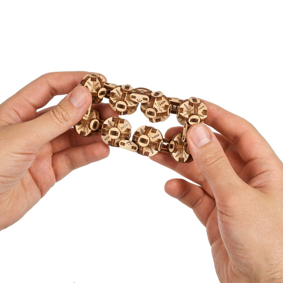Ugears model in motion demonstrating mechanical functionality