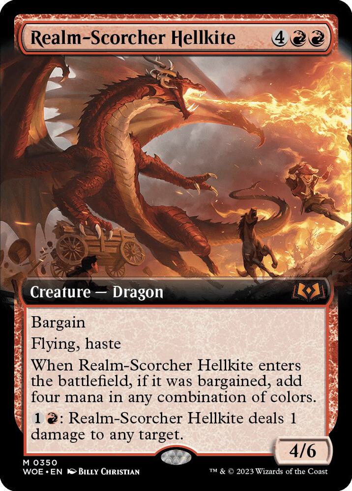 Realm-Scorcher Hellkite 350/276 (Wilds of Eldraine)  - Extended Art