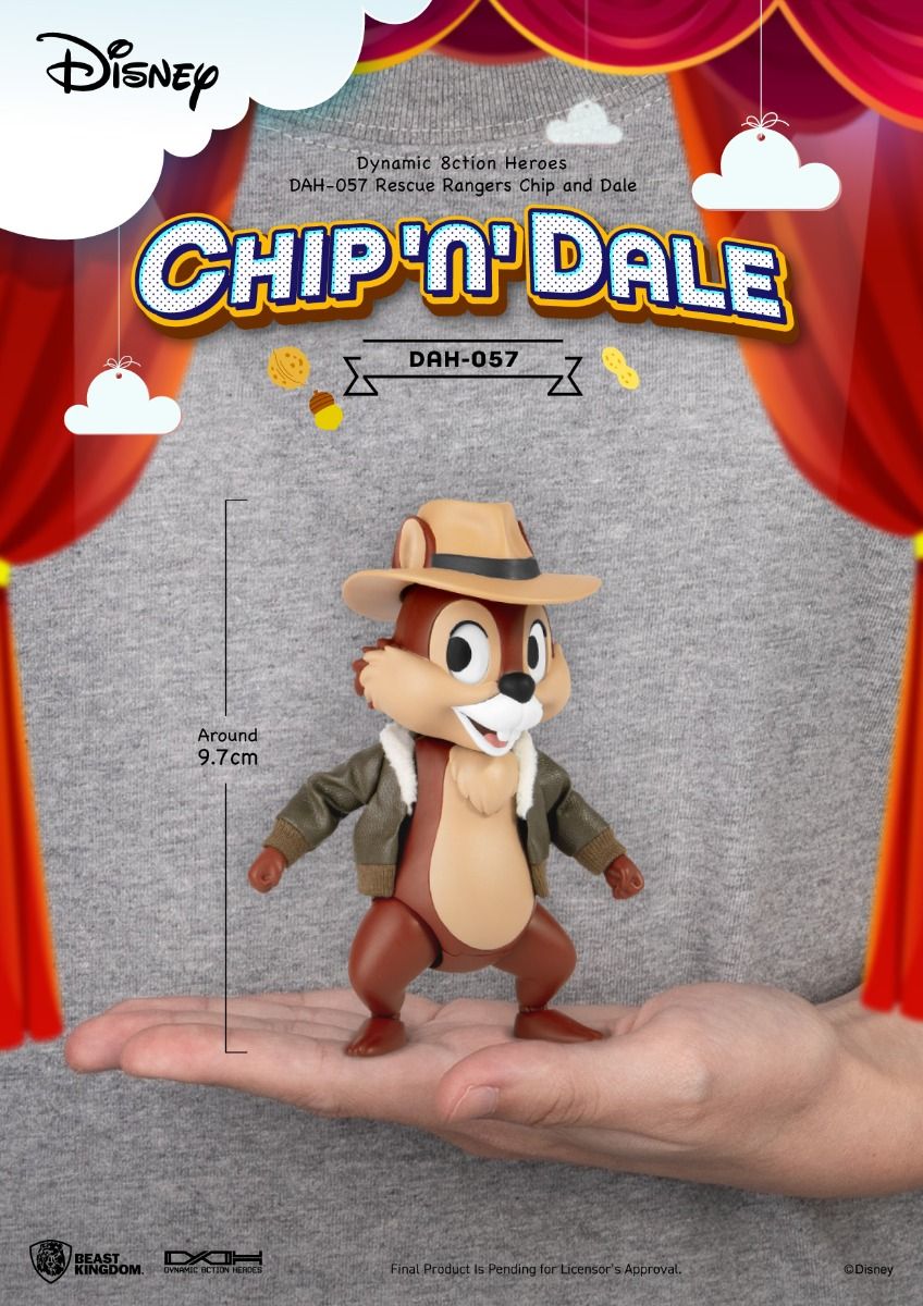 Dynamic pose of Chip and Dale on base