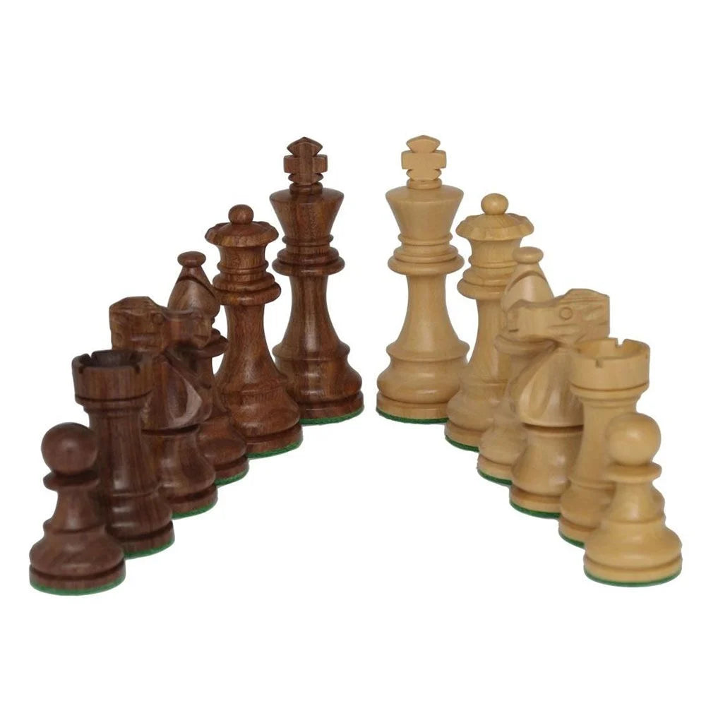 Dal Rossi Chess Set 16 Inch With Boxwood/Sheesham 85mm Pieces Wood Double Weighted