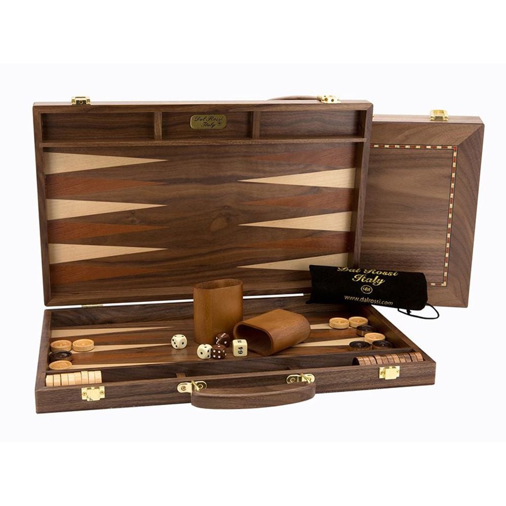Dal Rossi - Walnuit Backgammon Set with Handle - Good Games